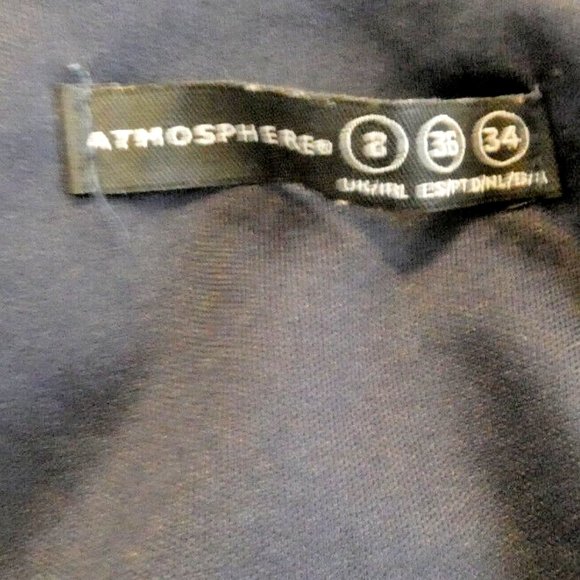 Atmosphere Prom Size 4 Black Chiffon Dress Long Puffy Sleeves Modest British - Picture 9 of 11